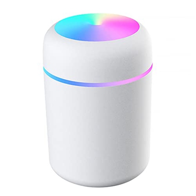 Newin Star Mini Humidifier,USB Humidifier, Cylinder Mini Humidifier with Light Noiseless Air Cleaner Desktop Cleaner for Home Office White
