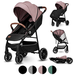 LIONELO Alexia silla de paseo hasta 15 kg posición tumbada capota XXL con material protector solar ruedas PU bolsa mosquitero portavasos cubierta para características