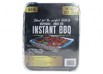 HiCollection - Bandeja de barbacoa portátil para barbacoa instantánea con patas de acero