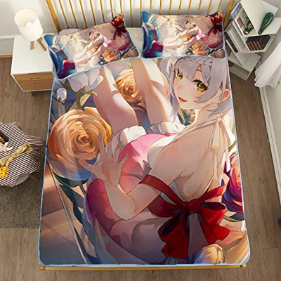 ACOSDARY Impacto de Genshin: noelle falda sin espalda Colchón, Microfibras de impresión 3D Alfombrilla de seda de hielo de anime, almohadilla de enfri