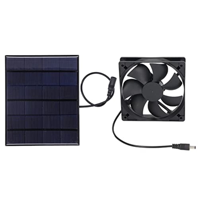 Cryfokt Ventilador Alimentado por Panel Solar, Kit de Ventilador de Panel Solar de 3,5 W Y 6 V, Miniventilador de Escape, Ventilación de Refrigeración
