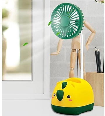 AIVYNA Cartone animato Rinoceronte decorazione Desktop ventilatore da tavolo Dormitorio studente ufficio portapenne Piccolo ventilatore Elettrico gioc