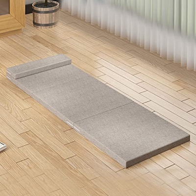 W&X Tres-Plegable Colchones,Transpirable Alto-colchón De Espuma De Densidad Tppper,Cama De Invitados Portátil Colchón De Piso con Cubierta Lavable par