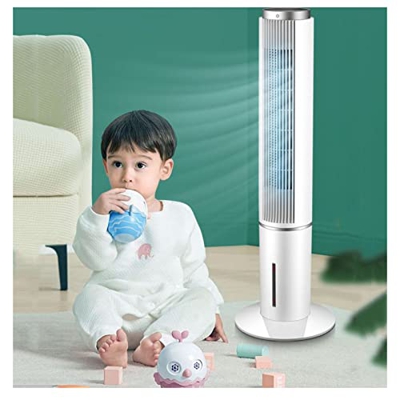 Shykey Ventilador Sin Aspas Ventilador De Torre Compacto Purificador De Aire Humidificado Control Remoto Ventilador De Aire Acondicionado Portátil Par