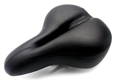KUAIKUAI Sillín De Bicicleta Saddle de Bicicleta cómodo Espesor de Espesor Esponja de Asiento Suave Gran cojín con luz Trasera MTB Saddle de Bicicleta