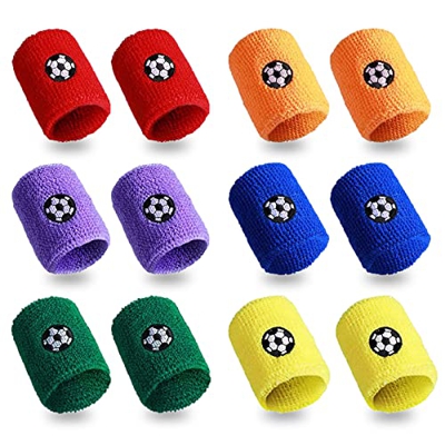 12 Piezas Muñequera de Algodón Sweatband, Suave Muñequera Sudor Elásticas, Pulseras Muñequeras Deportivas Coloridas, para Tenis, Gimnasia, Fútbol, Bal
