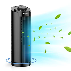 NISMILE Ventilador de torre con oscilación de 70°, 32 cm, 20 W, silencioso ventilador de mesa con 3 velocidades, ventilador de mesa para oficina, hoga precio