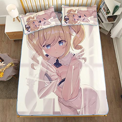 ACOSDARY Impacto de Genshin: Bárbara pura cortina asomarse al Colchón, Microfibras de impresión 3D Alfombrilla de seda de hielo de anime, almohadilla 