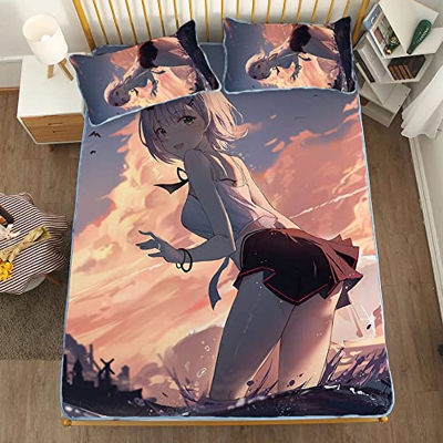 ACOSDARY Impacto de Genshin: noelle mini falda Colchón, Microfibras de impresión 3D Alfombrilla de seda de hielo de anime, almohadilla de enfriamiento