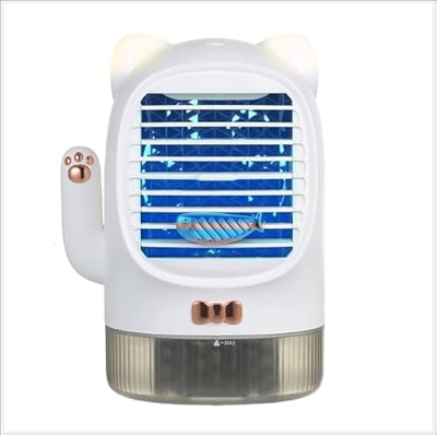 GUBAOPQLA Mini Enfriador de Aire, Mini Aire Acondicionado portátil 3 en 1, Enfriador de Aire y humidificador, Ventilador y purificador con 3 velocidad