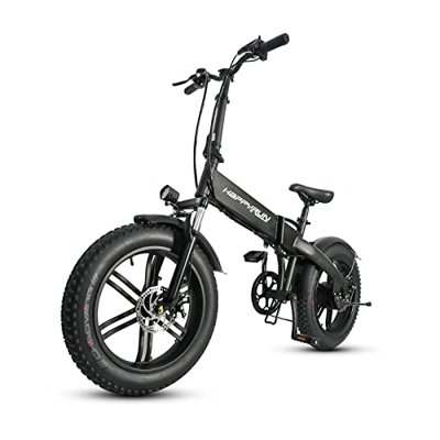 Happyrun Bicicleta eléctrica Plegable de 20'' con Potente Motor de 250 W, Modelo de 7 velocidades, Controlador de Pantalla, Sistema de frenado Dual, b