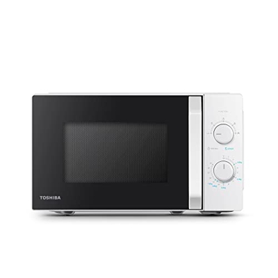 Toshiba MW2-MG20PF Horno Microondas Grill Combinado, 20 L, 5 niveles de potencia ajustables, luces LED integradas, 800 W, Grill 1000 W, 44 x 33,4 x 25