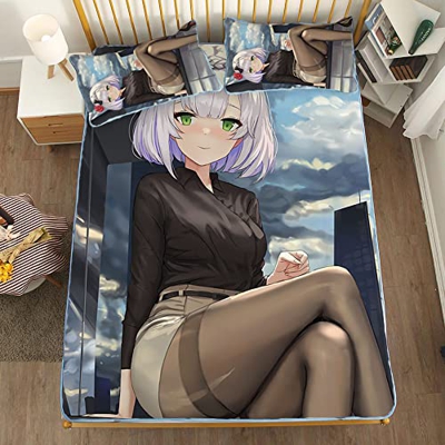 ACOSDARY Impacto de Genshin: noelle pantimedias de seda negra Colchón, Microfibras de impresión 3D Alfombrilla de seda de hielo de anime, almohadilla 