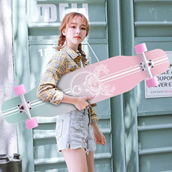 Xinduolei -Skateboard Longboard Beginner Youth Youth Street 43"Complete Pro Skateboard Double Kick Cóncavo 7 Capa Madera Madera Deck Boys y Girls Danc características