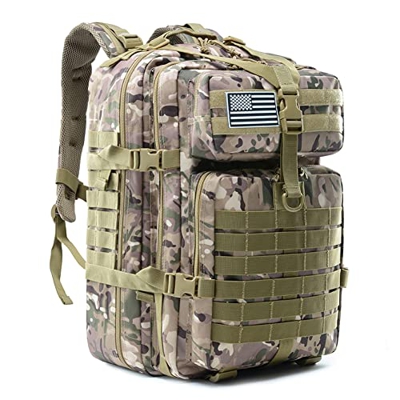 QT&QY Mochilas Militares Tácticas 45L Molle Mochila de asalto del ejército Bolsa Bug Out de 3 días mochila de senderismo para acampar