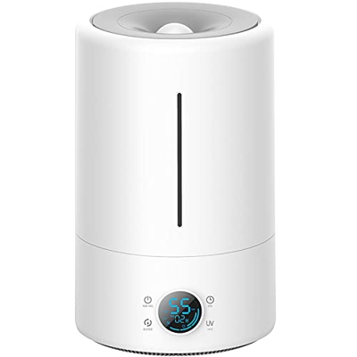 EROOLU Humidificador De Vapor Frío, Humidificador con Tanque De Agua De 5 L con Humedad Constante Inteligente, Pantalla Ambiental Digital Y Sincroniza