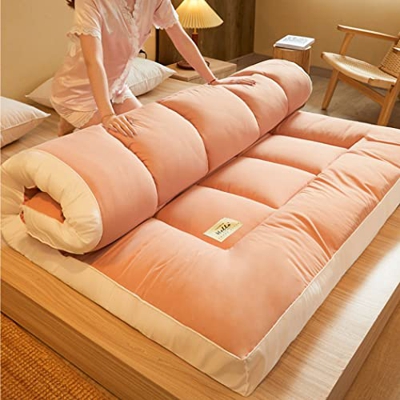 WENNEWU Colchones de Tatami japoneses Futón, colchón de Piso Engrosado, Almohadilla de Dormir Suave y portátil Rollito colchón Doble de colchón Solter