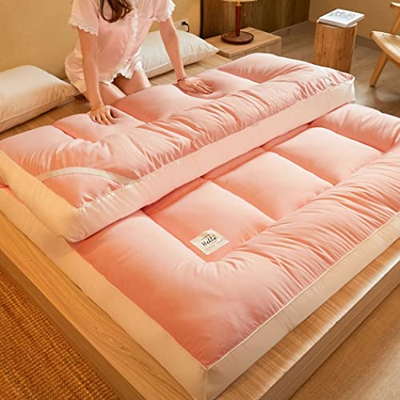 WENNEWU Colchones de Tatami japoneses Futón, colchón de Piso Engrosado, Almohadilla de Dormir Suave y portátil Rollito colchón Doble de colchón Solter