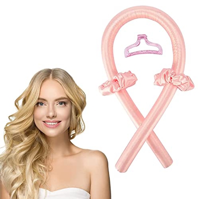 Rizador de pelo sin calor, automático, sin calor, rizador de pelo de seda, antideslizante, con 2 horquillas, cinta para la cabeza, moldeador de pelo s