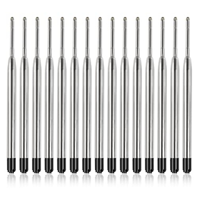 15 piezas de recambios de tinta negra para bolígrafos Recambios de bolígrafo reemplazables Recambio de metal de 1 mm
