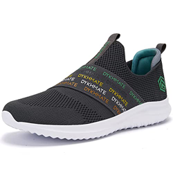DYKHMATE Zapatillas de Running Mujer Zapatillas Deportivas Ligero Transpirables Malla Sneakers Fitness Atlético Slip On Rainbow Caminar Zapatos (Gris  precio