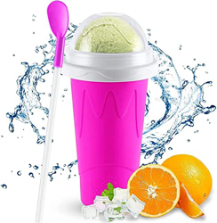 Ou Gecai Slushie Maker Cup Magic Quick Frozen Smoothies Cups Squeeze Slushy Maker Cup Homemade Milk Shake Ice Cream Maker 2022,Púrpura características