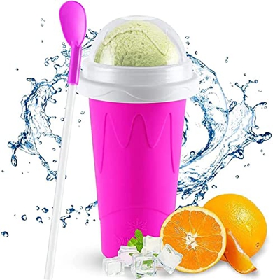 Ou Gecai Slushie Maker Cup Magic Quick Frozen Smoothies Cups Squeeze Slushy Maker Cup Homemade Milk Shake Ice Cream Maker 2022,Púrpura