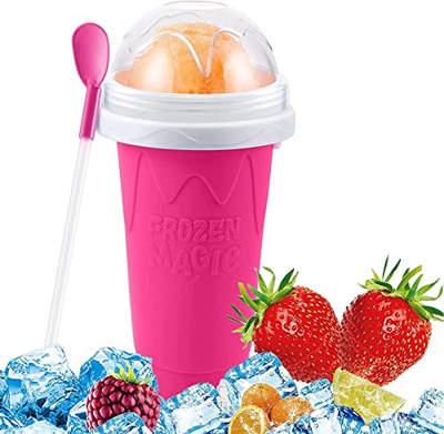 Ou Gecai Slushie Maker Cup,Magic Quick Frozen Smoothies Cup,2 in1 Cooling Cup Dubbellaags Squeeze Cup Slushy Maker, Portable Squeeze Ice Cup for Every