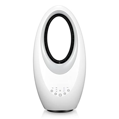 VARADOMO Ventilador Sin Aspas, De Torre, con Control Remoto Torre Piso Circulación Aire Escritorio Silencioso Aspas,White + Touch + Light + WiFi