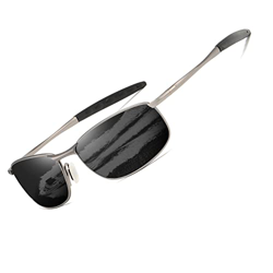 kimorn Polarizado Gafas de sol Hombre Retro Rectangulares metal Marco K0535 (Gris&Negro) precio