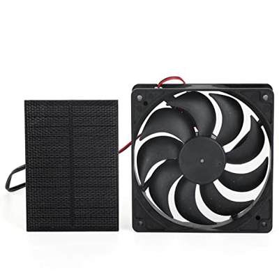 WLKINF Conjunto de Ventilador de Panel Solar de 5W de silicio monocristalino, Ventilador de ventilación de Escape de chasis de 6 Pulgadas, Inodoro, ca