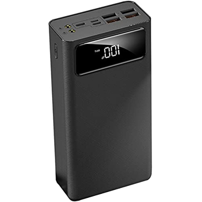 Cargador portátil Power Bank Paquete de batería Externa USB 50000 Mah - Batería de Respaldo Externa para teléfono Celular con 4 Salidas USB y Pantalla