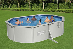 Bestway Hydrium - Piscina de pared de acero con filtro de arena (500 x 360 x 120 cm), color gris en oferta