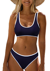 NLAND Mujer de Deportivo Chaleco Bikini Top Traje de Establece Dos Acolchadas de Playa Traje de Baño con Braguitas Conjunto de Bikini(Negro,S) características