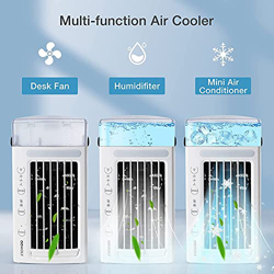 YANRU Aire Acondicionado Portatil, El Aire Purifica Ventilador Silencioso, Cree Su Zona De Enfriamiento Personal Ventilador Aire Frio con Agua - para  características