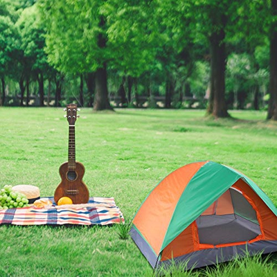 Tienda de campaña familiar para 2 personas con doble puerta, impermeable, resistente al viento, perfecta para playa, al aire libre, viajes, senderismo