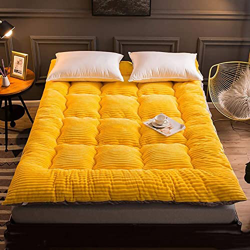 OMKUOSYA Colchón de futón de Tatami Amarillo, Almohadilla de colchón Transpirable, Alfombrilla for Dormir en espesas, colchón Plegable for el Dormitor en oferta