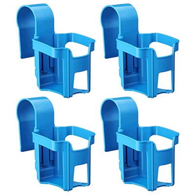 Bagima Soporte para vasos en la piscina, 4 piezas, soporte para vasos de piscina, inflable para colgar en la piscina, apto para barra superior redonda