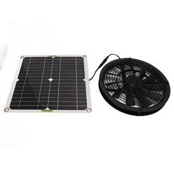Bediffer Kit de Ventilador de Panel Solar, Ventilador de Enfriamiento de 10 Pulgadas de Diámetro Potente Protección de Malla de Hierro de 100 W Ventil características