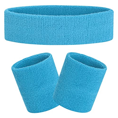 FACATH 3 Piezas Cinta Sudor Cabeza Hombres y Mujeres, Set de Banda de Sudor, Juego de Muñequeras Adecuado para Atléticos Ejercicio, Padel, Correr, Fút