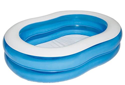 Piscina Hinchable 2 Anillos Diseño Ovalado de Azul ,Piscina Niños 150 X 100 X 20 cm características