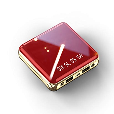 Ufilter Power Banks Mini Cargador Portátil 2 Salidas USB Paquete de Baterías Externas, con Pantalla LED y Cargador de Linterna Externo Compatible con 