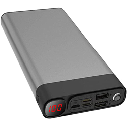 Ufilter Power Banks 30000 Mah Carcasa de Metal de Seguridad Moda Concisa Batería Externa con Pantalla LED 2 Puertos USB Mini Linterna Cargador de telé precio
