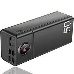 Ufilter Cargador portátil Power Bank 50,000Mah Pantalla LCD Powerbank, 22.5W/18W Carga rápida USB + 18W Tipo-C Carga rápida Paquete de batería Externa características