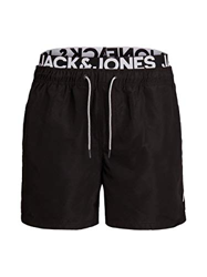 Jack & Jones JJIARUBA JJSWIMSHORTS AKM DB WB Solid Baador para Hombre, Negro, S precio
