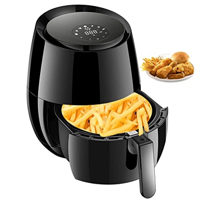 Freidora de aire multifunción de 5,2 l, freidora de aire con pantalla táctil inteligente, freidora de salud, bajo nivel de ruido, fácil de limpiar par