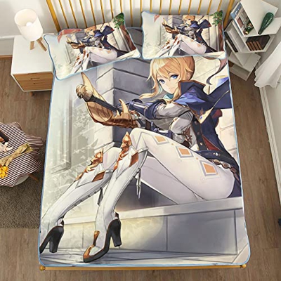 ACOSDARY Impacto de Genshin: Jean gunhildr Sentado en los escalones Colchón, Microfibras de impresión 3D Alfombrilla de Seda de Hielo de Anime, Almoha