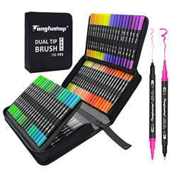 Rotulador Doble Punta, 120 Colores Rotuladores Lettering, Rotuladores Acuarelables Doble Punta para Niños y Adultos Dibujo, Caligrafía, Lettering, Bul en oferta