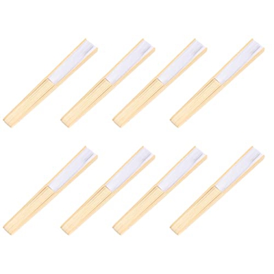 Vaguelly Ventiladores de Papel de Manualidad Plegable de 8 Pcs Ventilador de Pared Plegable de Papel de Mano Blanca Japonesa para Artesanía Y Pintura 