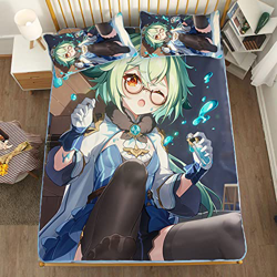 ACOSDARY Impacto de Genshin: sacarosa lindo Colchón, Microfibras de impresión 3D Alfombrilla de seda de hielo de anime, almohadilla de enfriamiento de características